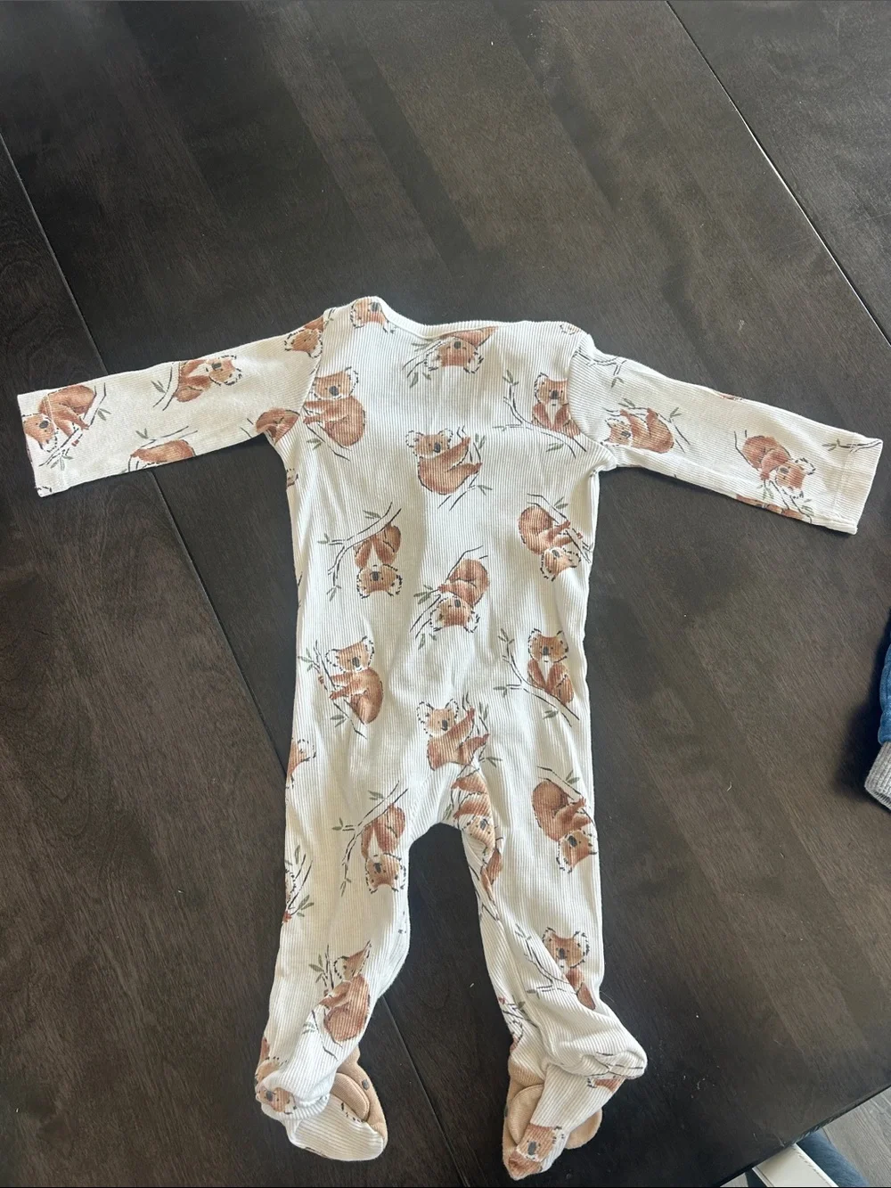 Carter's Cream & Brown Koala Print Footed One-Piece